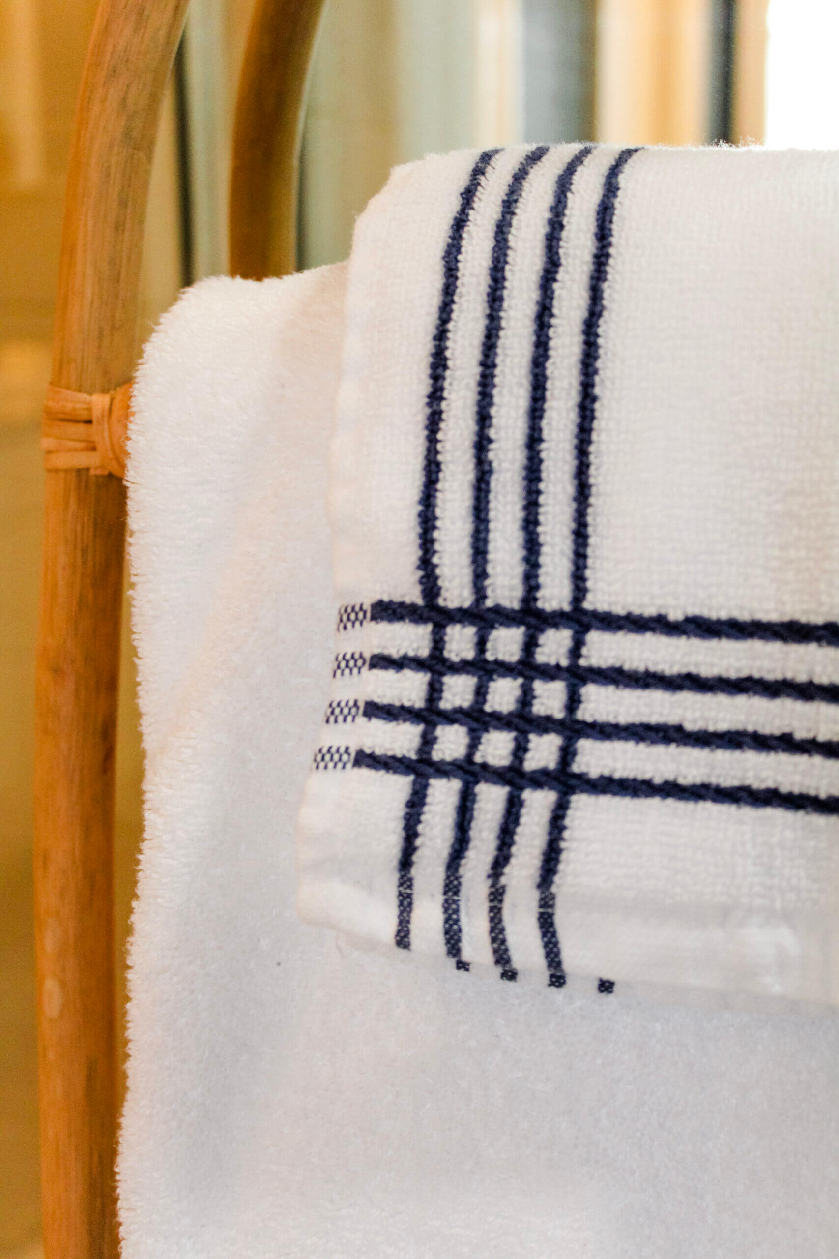 towel with blue stripes luxury interior designers in sarasota