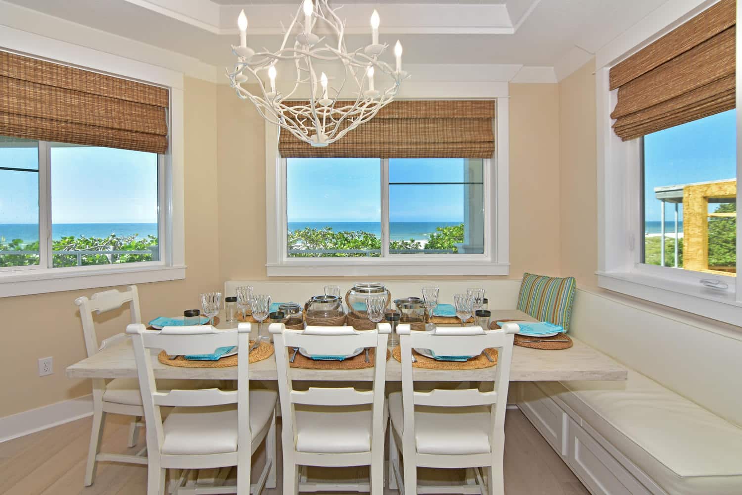 dining area overlooking the beach interior decorator near me fl