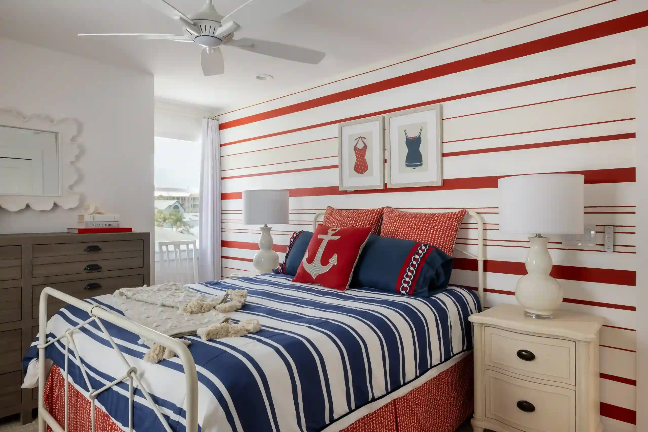nautical theme bedroom by sarasota interior decorator orange moon interiors