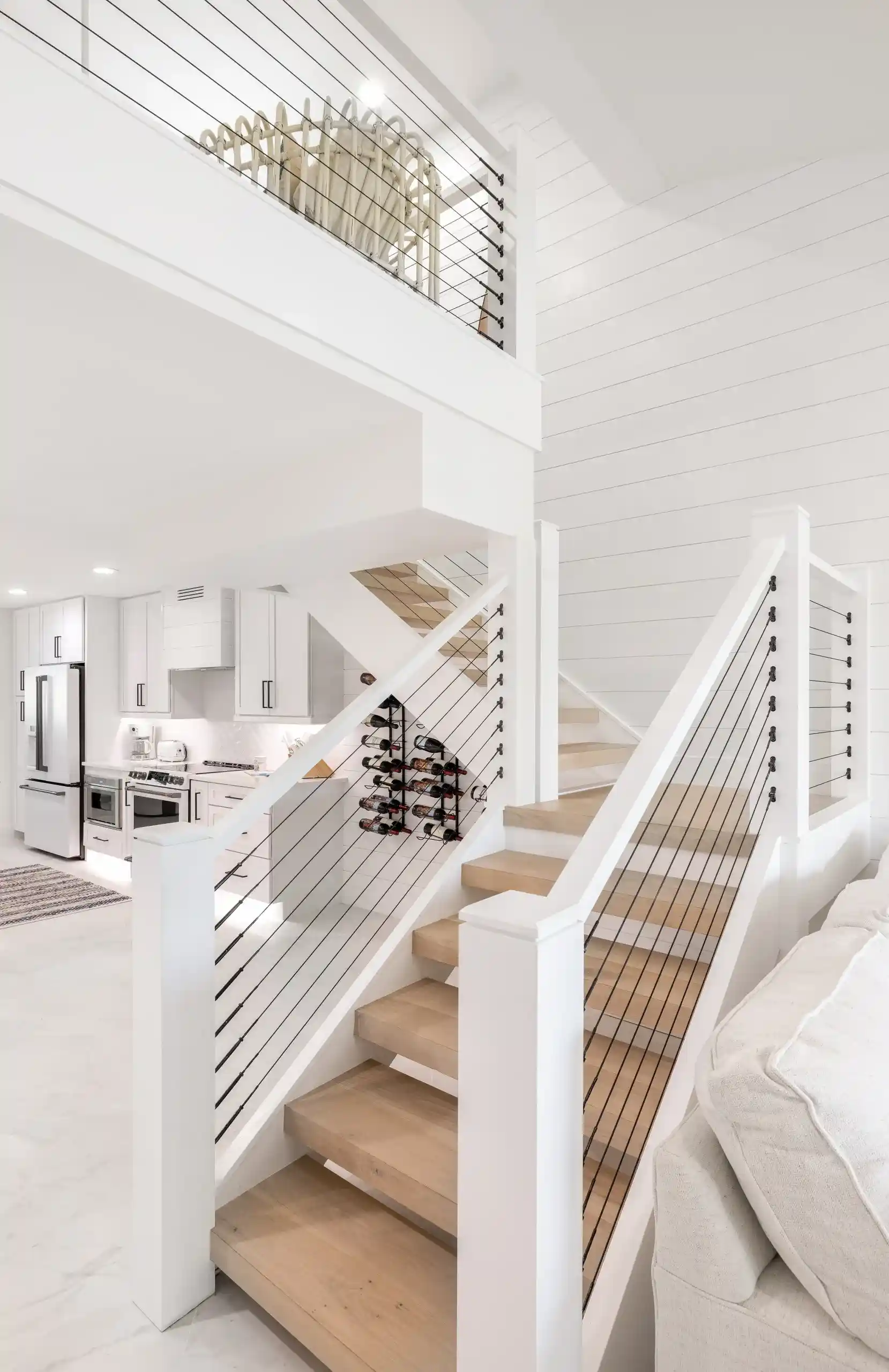 nice design of a ladder with white paint and wood by orange moon interiors