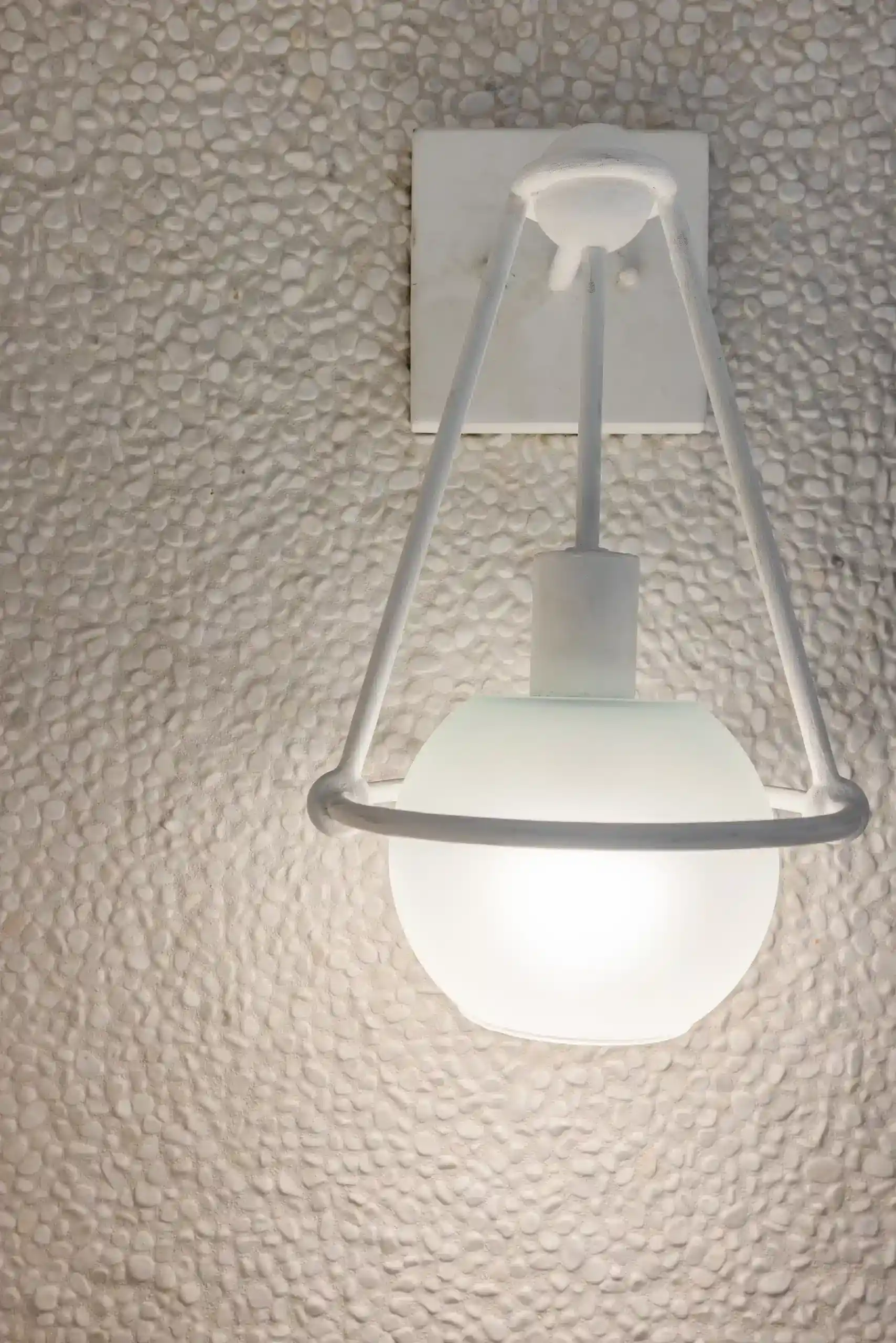 white hanging lamp by orange moon interiors